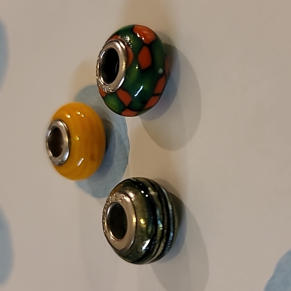 3 Pugster Charm Beads fits Pandora Type Bracelets